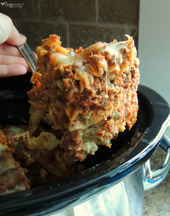 Thick Piece Crockpot Lasagna