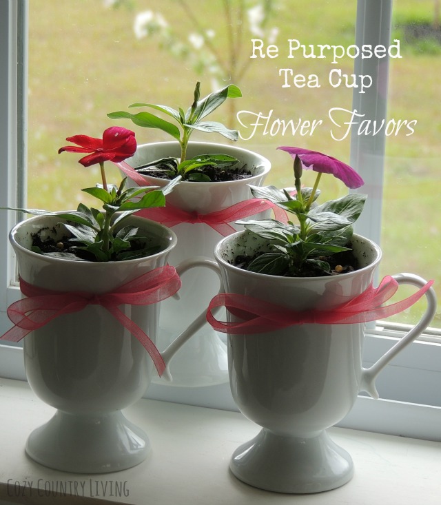 Re Purposed Tea Cup Flower Favors