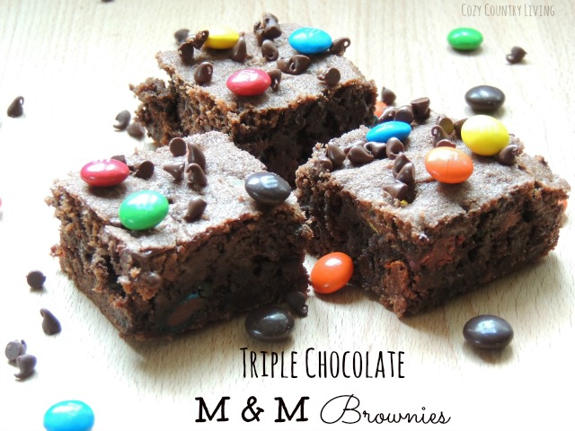 Gluten Free Triple Chocolate M&M Brownies - Breezy Bakes