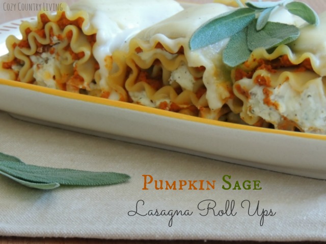 Pumpkin Sage Lasagna Roll Ups