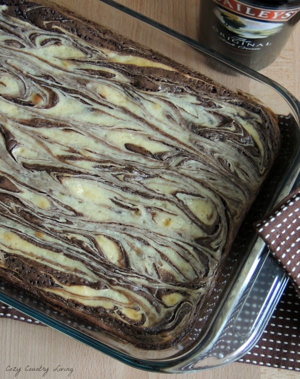 Bailey's Irish Cream Cheesecake Swirl Brownies Fresh From The Oven
