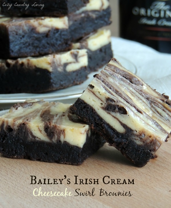 Bailey's Irish Cream Cheesecake Swirl Brownies