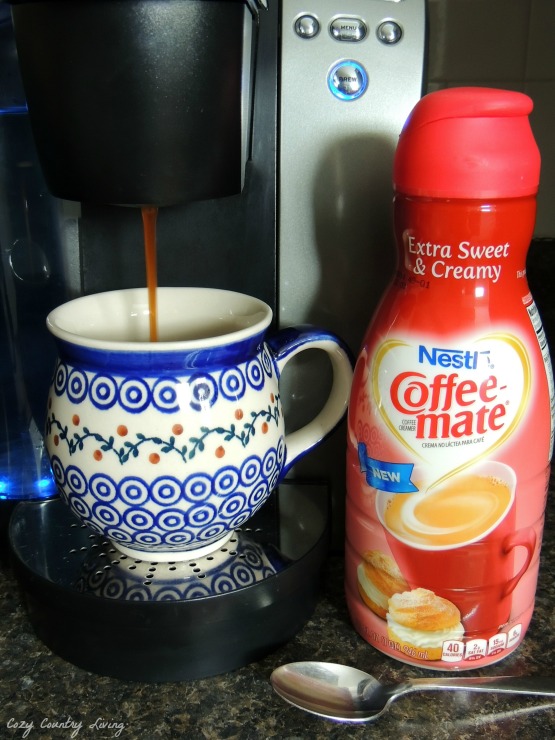Brewing Coffee and Ready To Add Coffee-mate Extra Sweet & Creamy Creamer