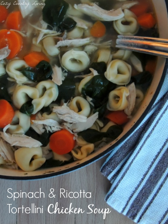 Spinach & Ricotta Tortellini Chicken Soup
