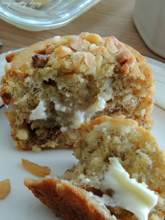 Banana & Macadamia Nut Muffins with Butter