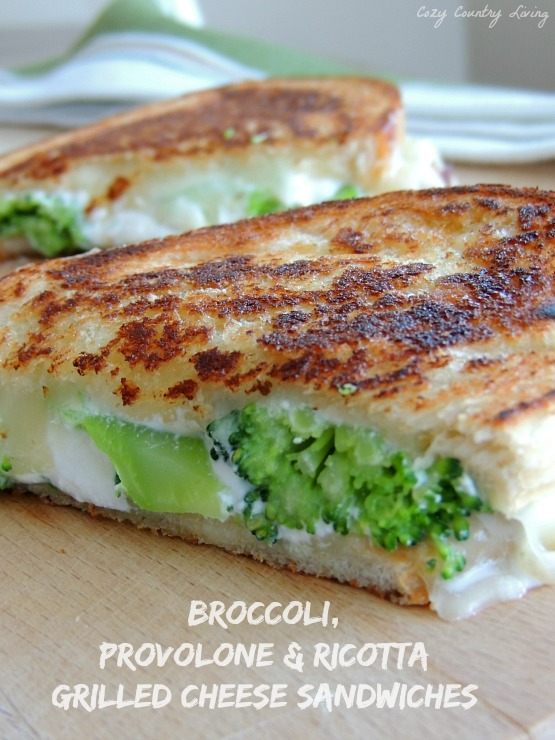 Broccoli, Provolone & Ricotta Grilled Cheese Sandwiches