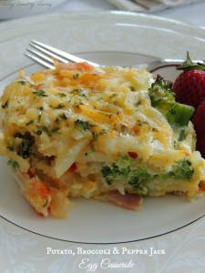 Potato Broccoli & Pepper Jack Egg Casserole Breakfast