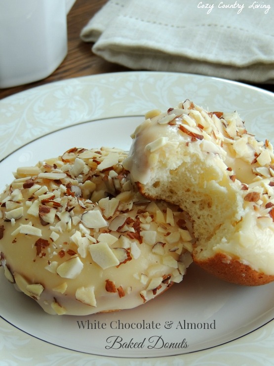 White Chocolate & Almond Baked Donuts
