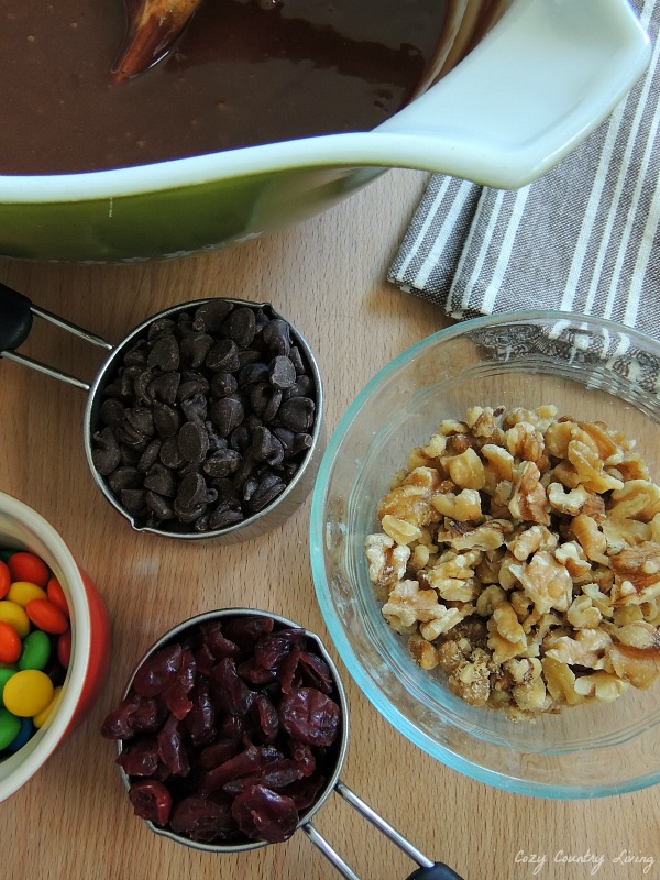 Ingredients for 5 Minute Trail Mix Brownies