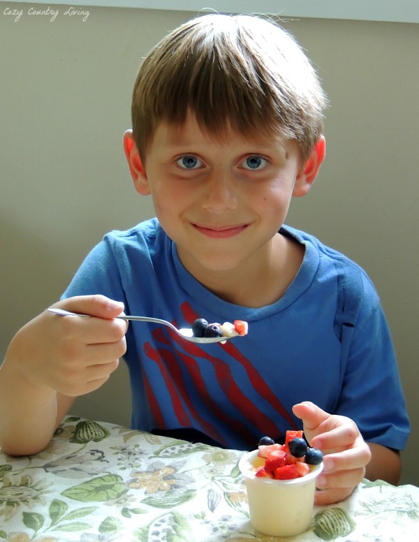 Enjoying Kozy Shack's Tapioca Pudding with Berries