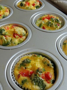 Broccoli, Red Pepper & Ricotta Egg Muffins - Cozy Country Living