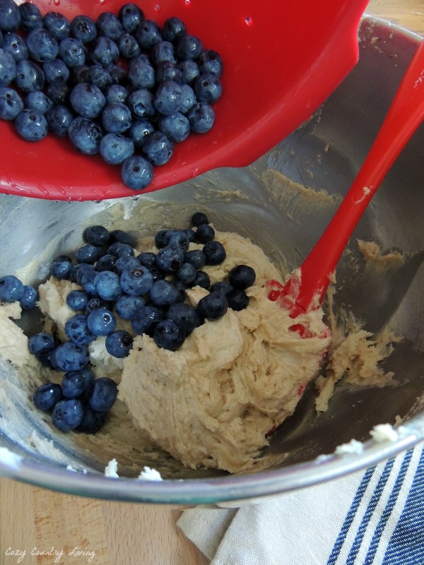 Mixing the Batter for Blueberry & Almond Coffee Cake