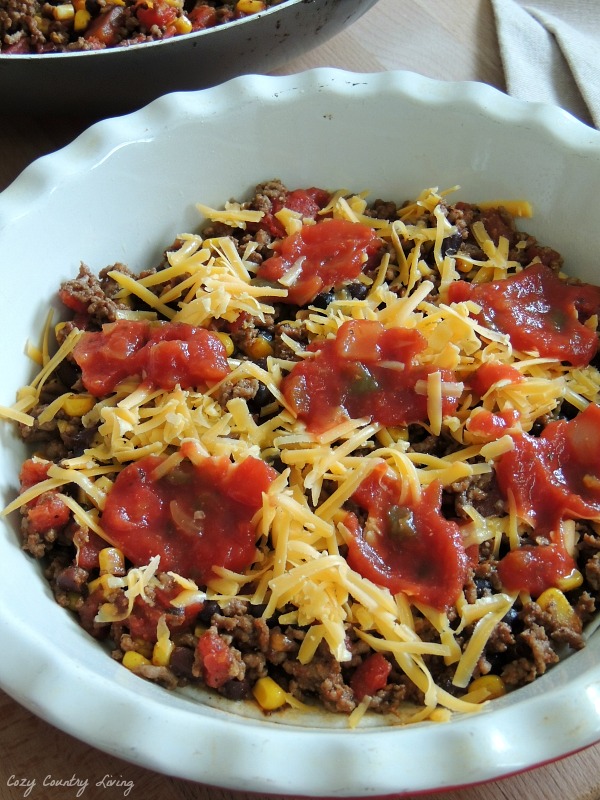 Cheese and Salsa Layer of Loaded Taco Bake