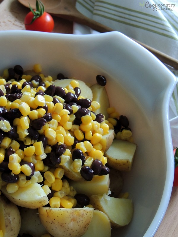 Adding Corn & Beans to Potatoes