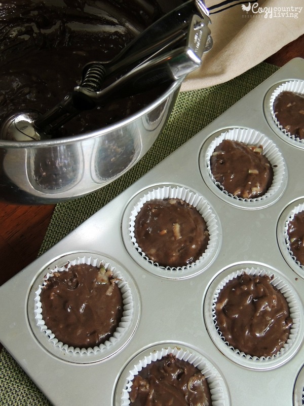 Double Chocolate Zucchini Muffins Ready for the Oven!