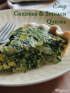 Easy Cheddar & Spinach Quiche