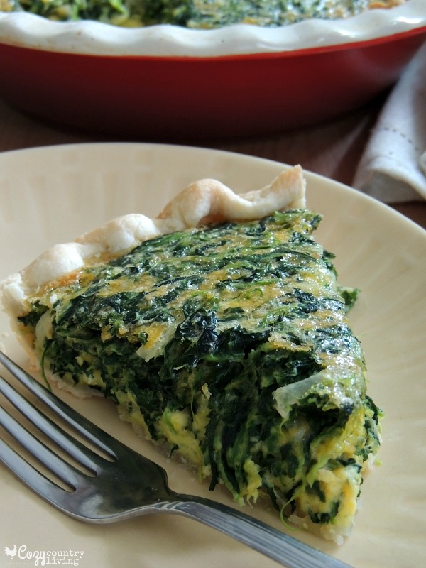 Easy Cheddar & Spinach Quiche Served