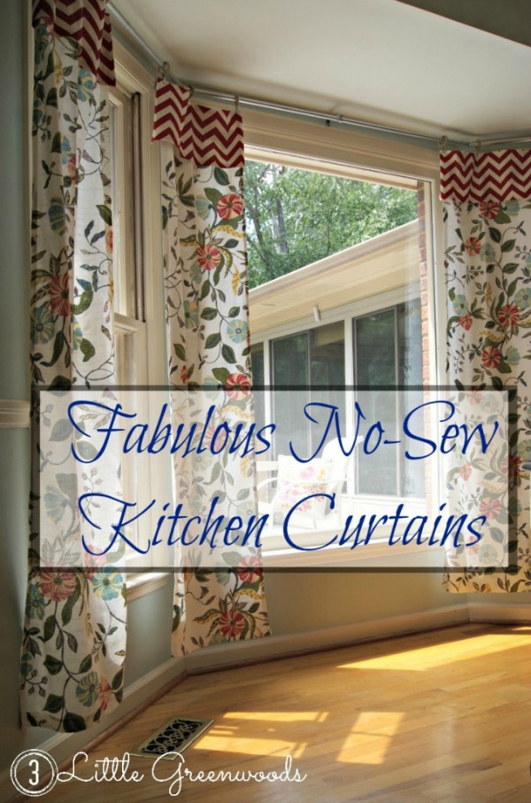 Fabulous No Sew Kitchen Curtains