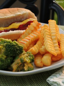 Ore-Ida Golden Crinkles Birds Eye Broccoli with Cheese Sauce