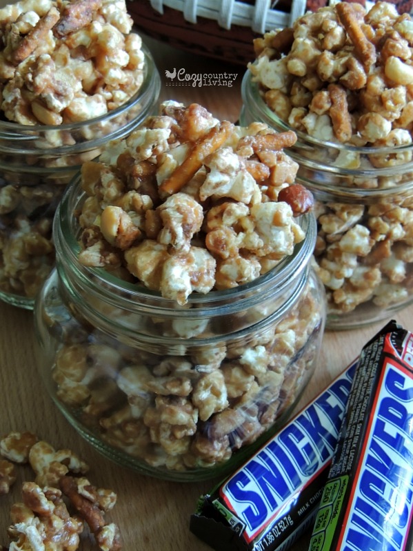 Sweet & Salty SNICKERS Popcorn in Mason Jars