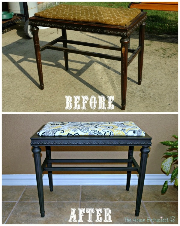Vanity Stool Before and After The House Enthusiast