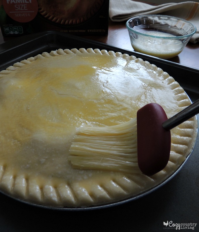 Adding a quick Egg Wash to Marie Callender's Pot Pie