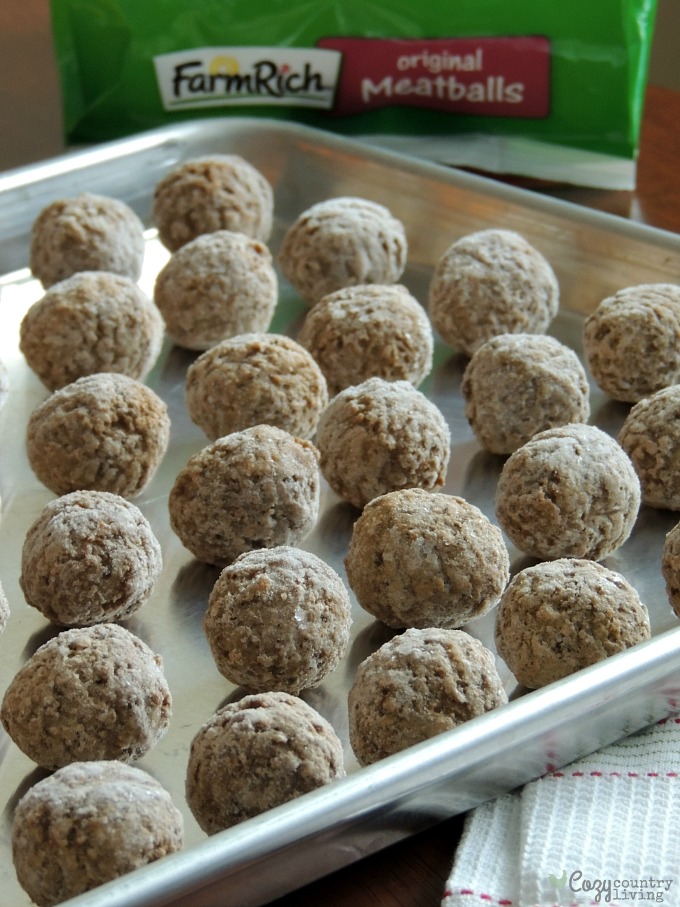 Baking Frozen Farm Rich Meatballs for Appetizer