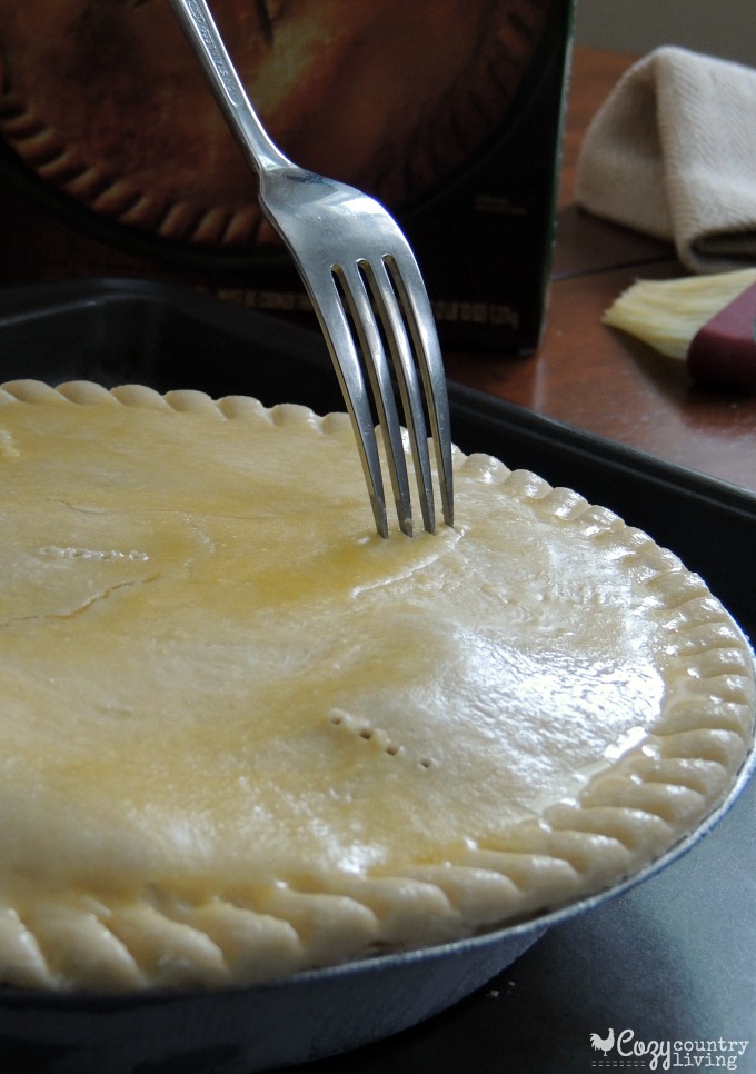 Piercing the top of Marie Callender's Pot Pie Crust