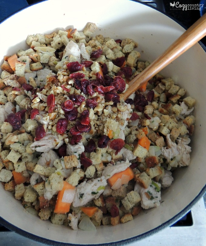 Preparing One Pot Turkey & Stuffing Casserole