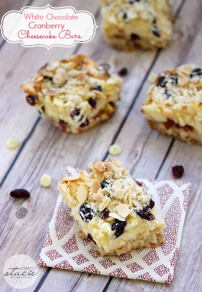 White Chocolate Cranberry Cheesecake Bars Simply Stacie