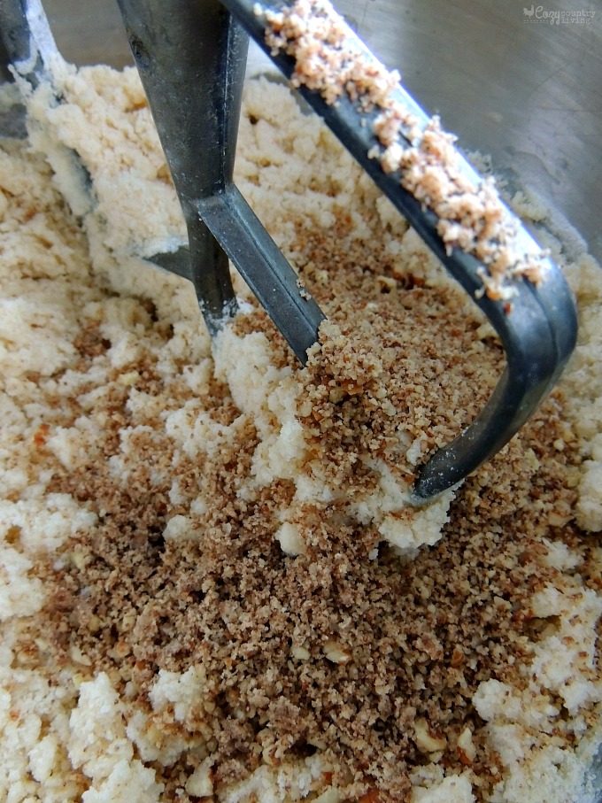 Mixing Ingredients for Pecan Shortbread Cookies