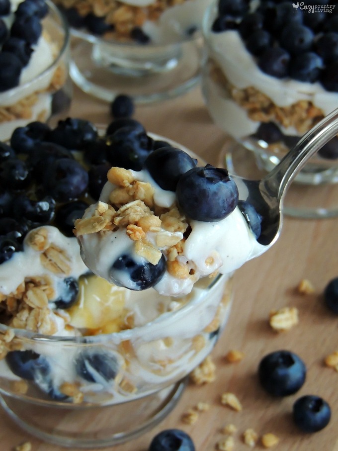 Delicious Blueberry & Granola Yogurt Parfaits for Breakfast or Snacks