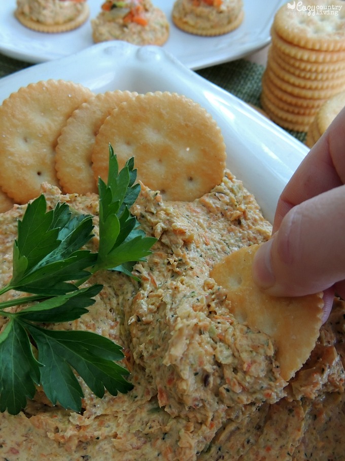 #PrepareToParty Game Time Roasted Vegetable Dip with Ritz Crackers