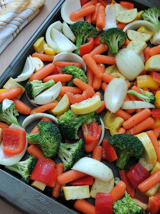 Seasoned Vegetables Ready for the Oven
