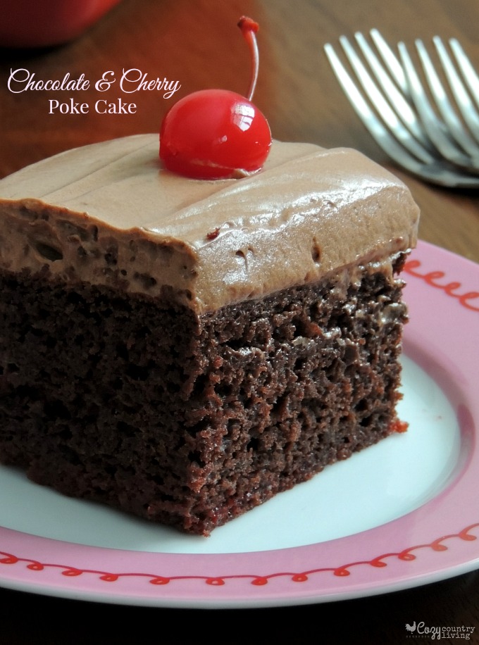 Chocolate & Cherry Poke Cake