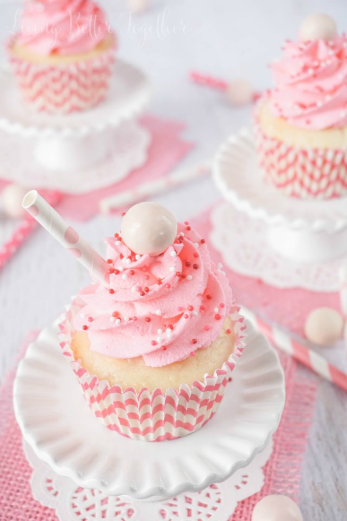 strawberry-milkshake-cupcakes-Living Better Together