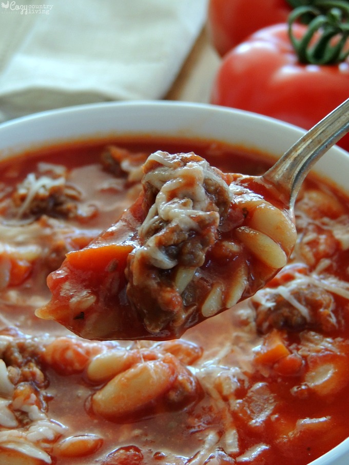 30 Minute Sausage & Tomato Soup - Cozy Country Living