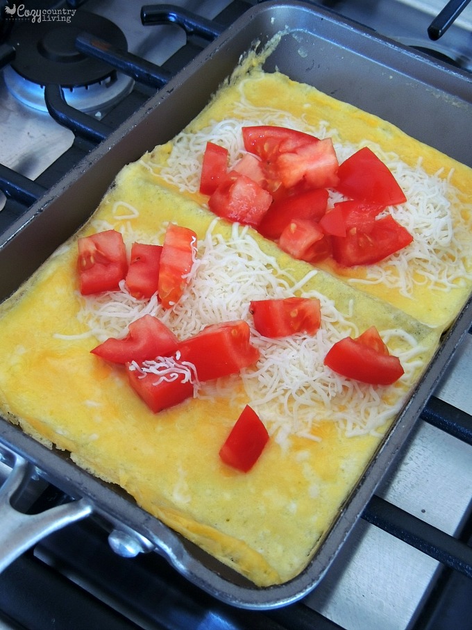 Adding Cheese & Tomato to Omelet