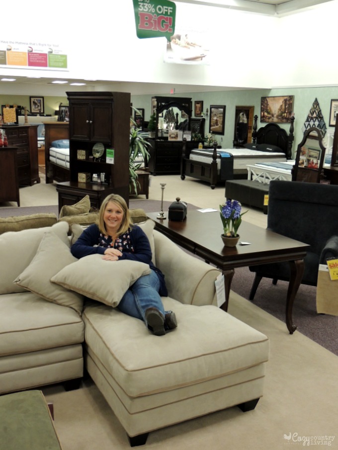 Me trying out the Foresthill Sectional Raymour & Flanigan