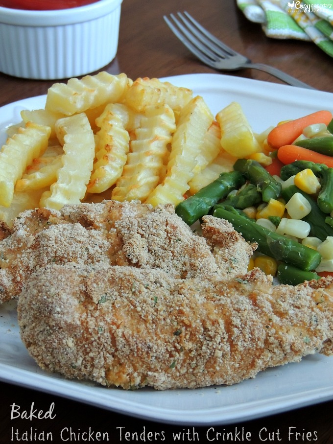 Baked Italian Chicken Tenders with Alexia Crinkle Cut Fries #FarmtoFlavor