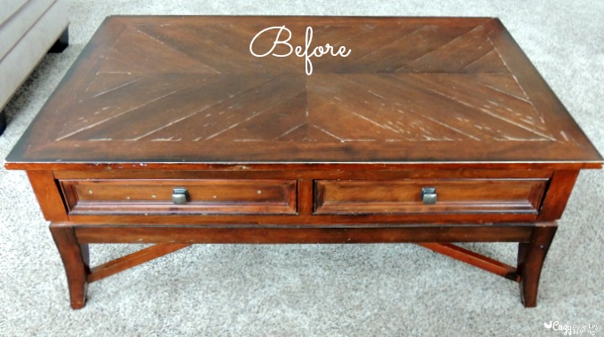 DIY Coffee Table Makeover Before
