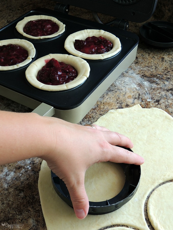Cutting Dough Tops for Mini Mixed Berry Pies