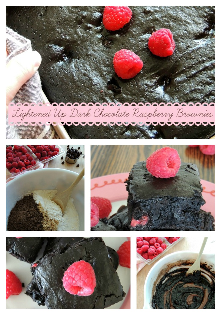 Easy Lightened Up Dark Chocolate Raspberry Brownies For Dessert