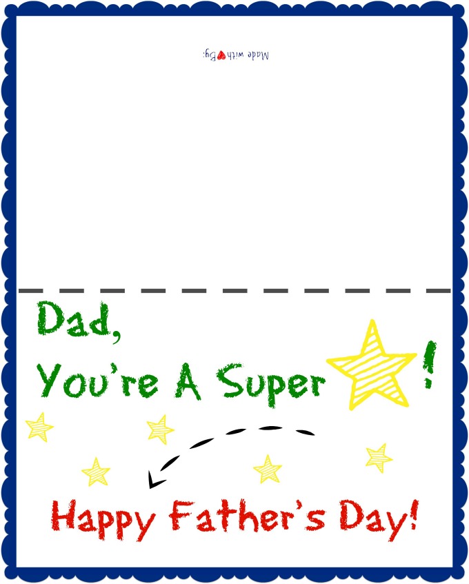 Free Printable Father S Day Card For Kids Cozy Country Living