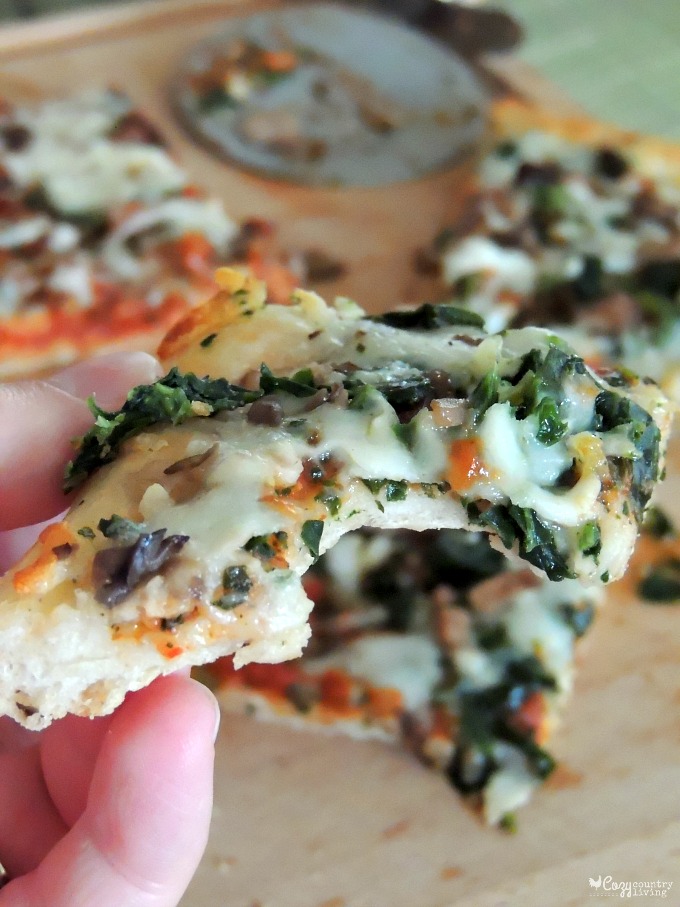 Freshly Baked DiGiorno Spinach & Mushroom Pizza