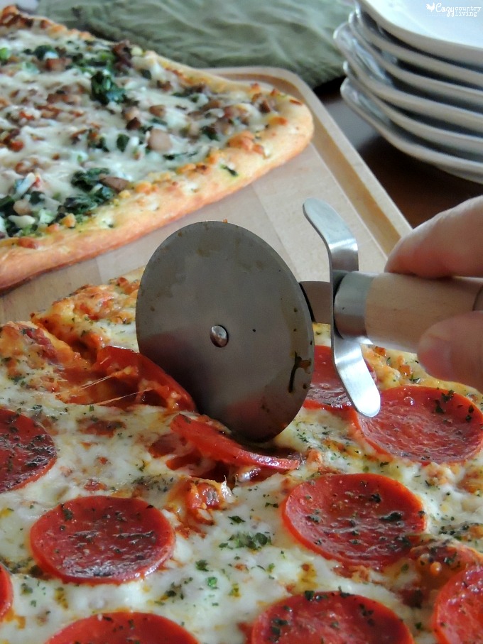 Slicing  DiGiorno Pizzeria!™ Thin Pizzas