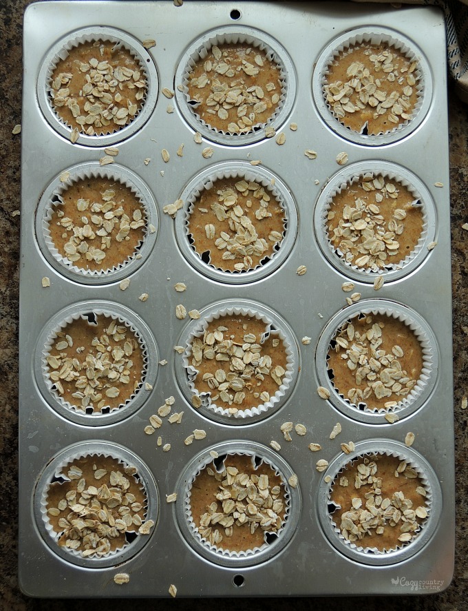 Spiced Banana Oat Muffins Ready for the Oven