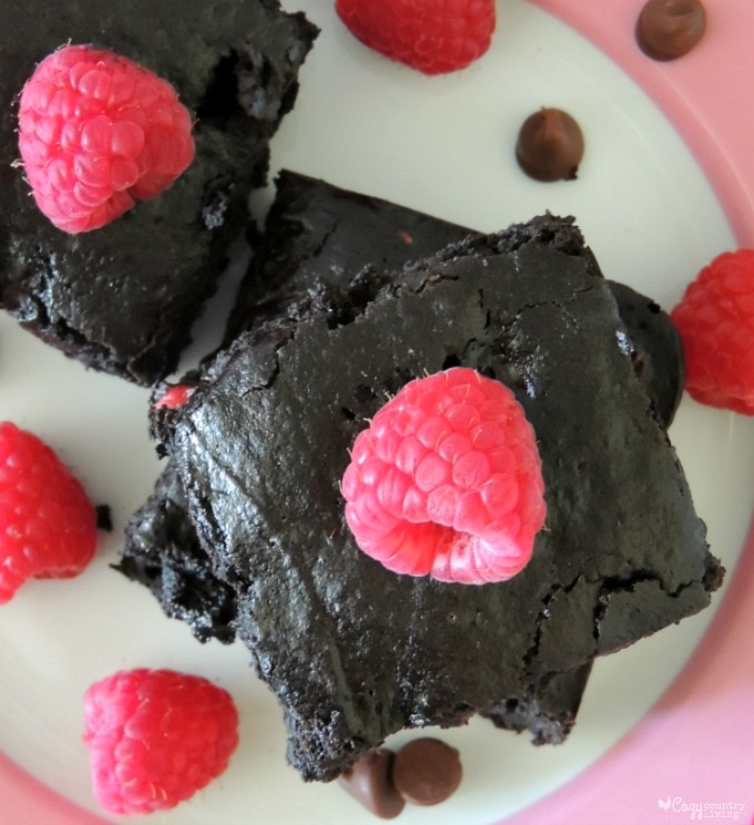 Delicious Lightened Up Dark Chocolate Raspberry Brownies for Dessert