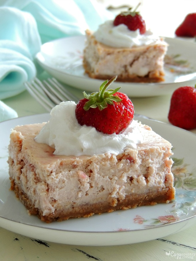 Fresh Strawberry Cheesecake Bars Summer Dessert