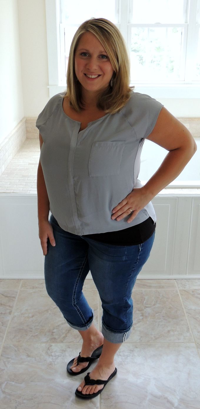 Stitch Fix Stanford Mixed Material Top